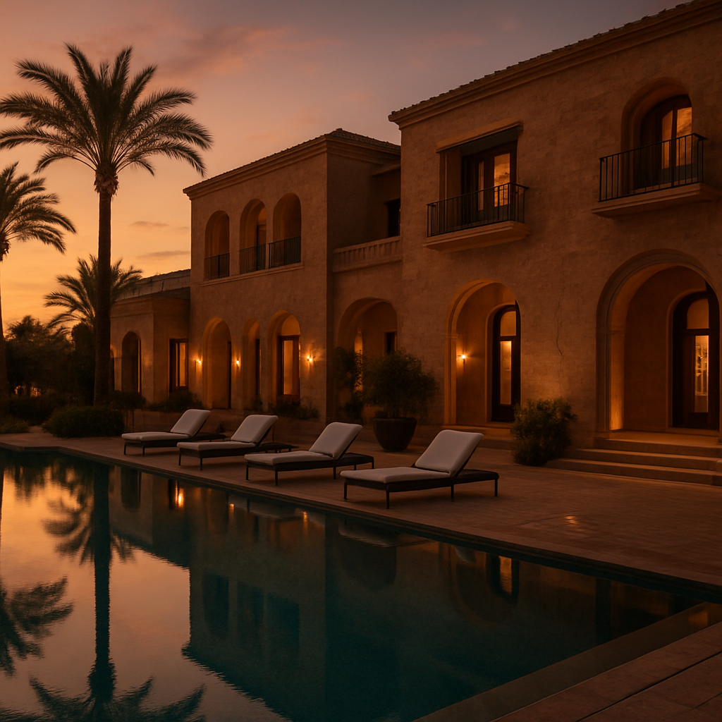 Visit Hotel infinity pool overlooking the sea at golden hour